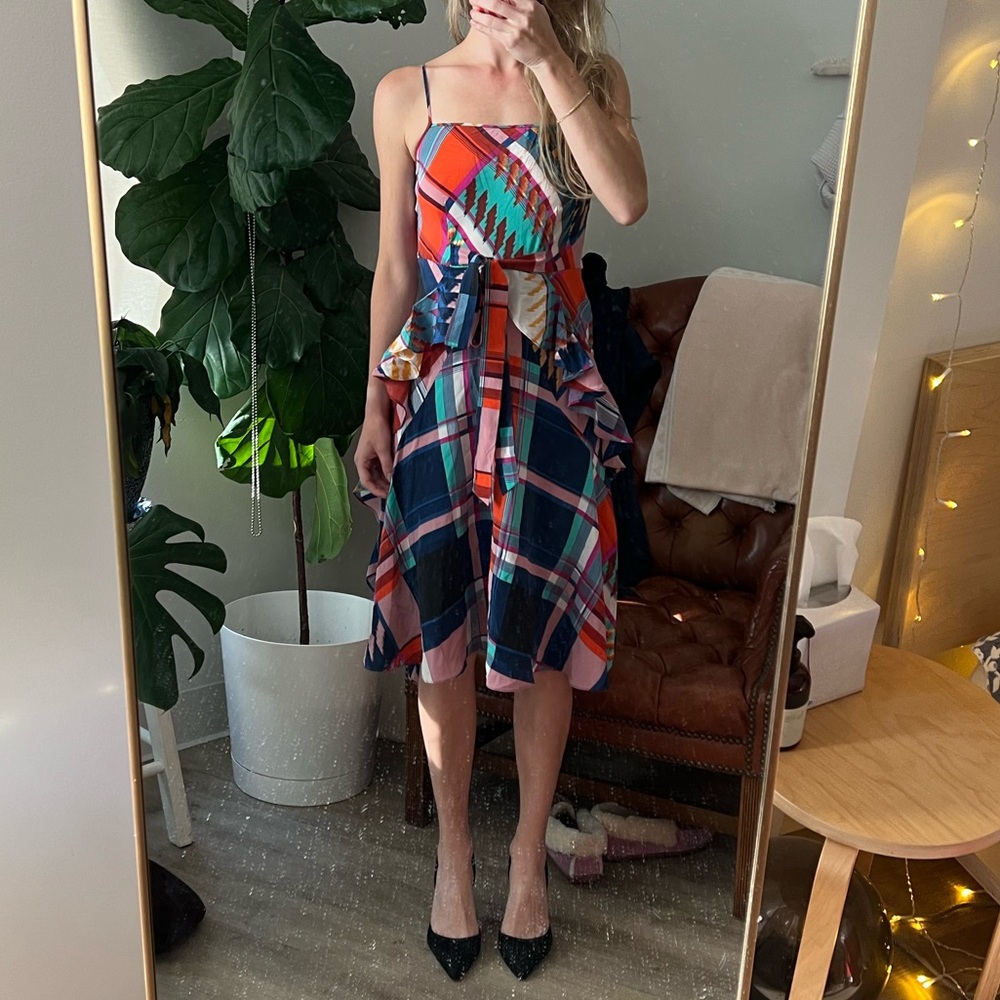 Diane von Furstenberg vintage silk pattered dress, XXS